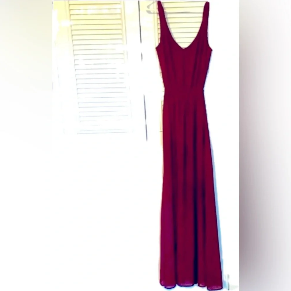 Show Me Your Mumu Dress Kendall Maxi Merlot Chiffon Purple Size Extra Small